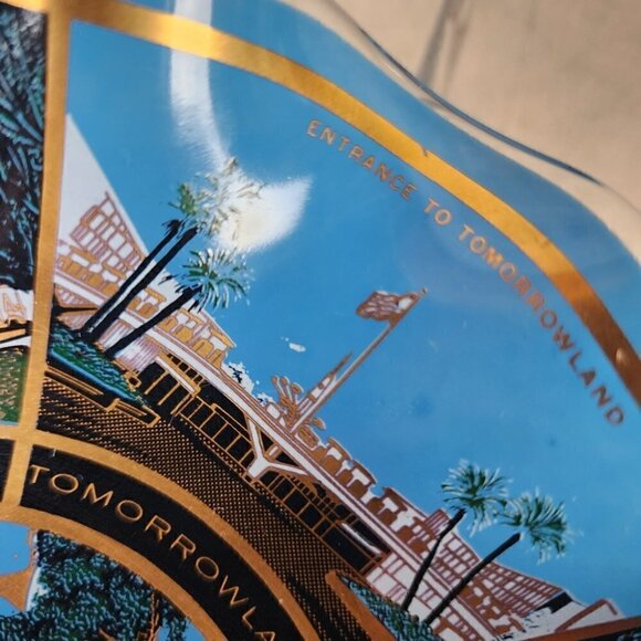 Vintage Disneyland Souvenir Fluted Candy Dish Sleeping Beauty's Castle Blue - Picture 11 of 13